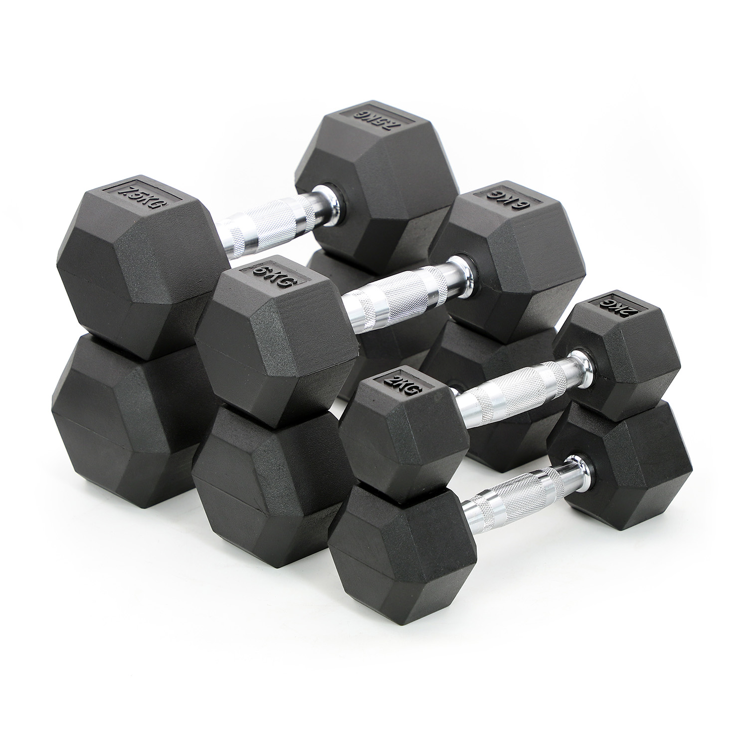 rubber hex dumbbells