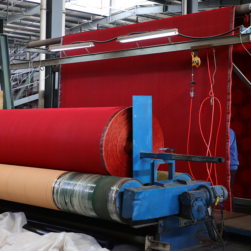 2025 China Beijing 80th Grand Parade Solution Dye Chinese Red Nylon Loop Pile Tufted Machine Made Carpet