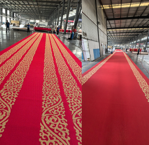 2025 China Beijing 80th Grand Parade Solution Dye Chinese Red Nylon Loop Pile Tufted Machine Made Carpet