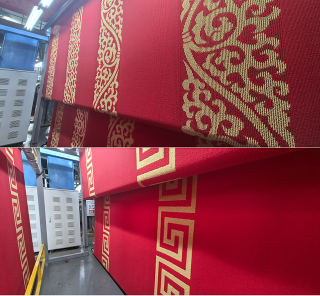 2025 China Beijing 80th Grand Parade Solution Dye Chinese Red Nylon Loop Pile Tufted Machine Made Carpet
