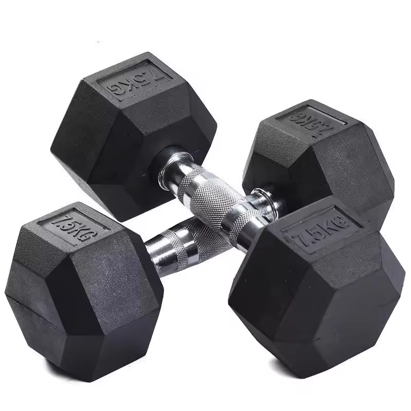 Rubber Coated Hex Dumbbell